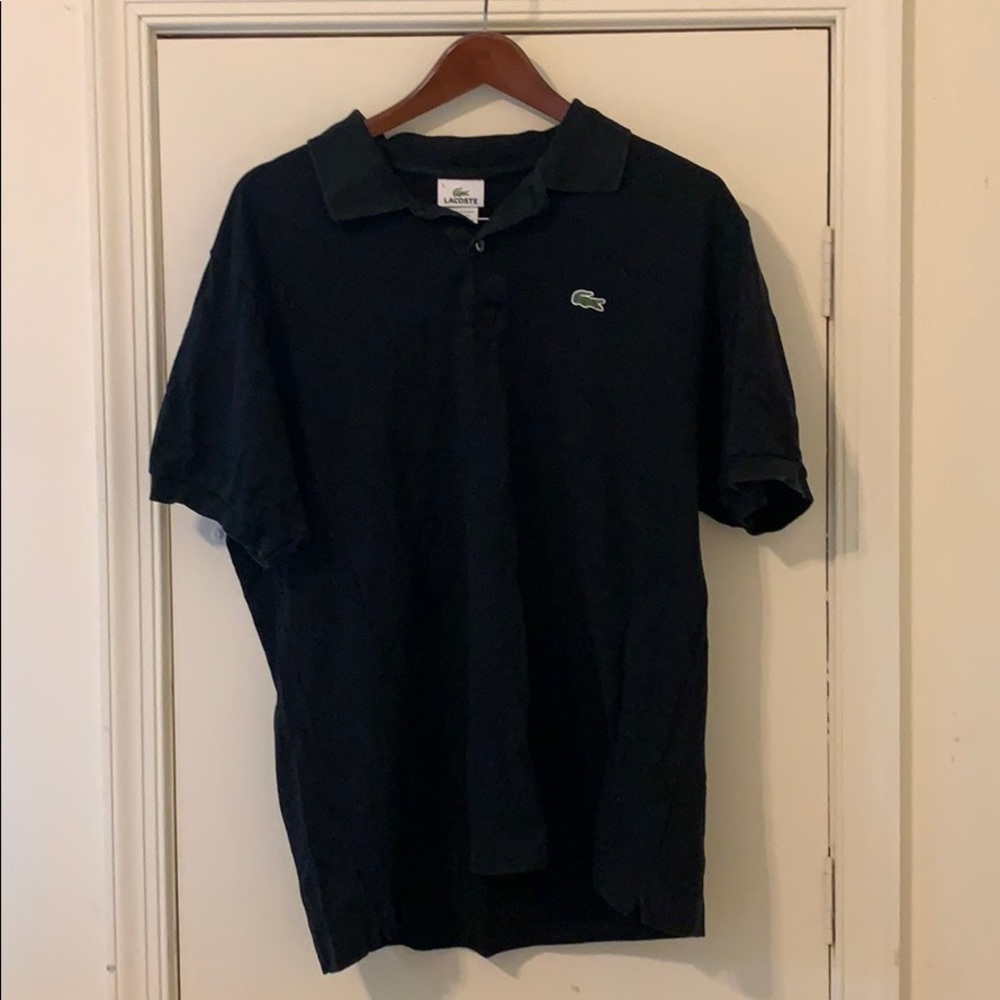 Black Lacoste Pique Polo Shirt
